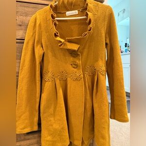Anthropologie Mustard Trench Coat